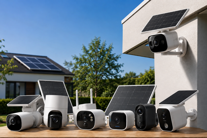Solar security cameras