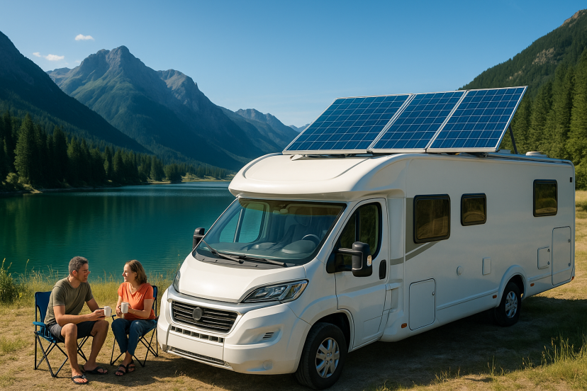 motorhome with solar panels