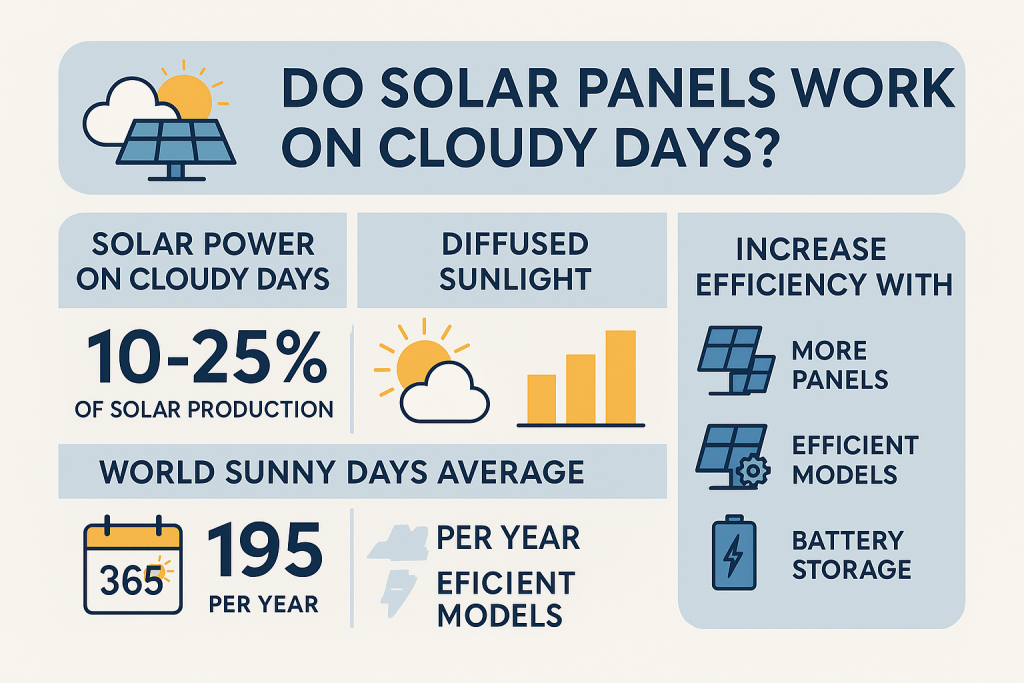 do solar panels work on cloudy days