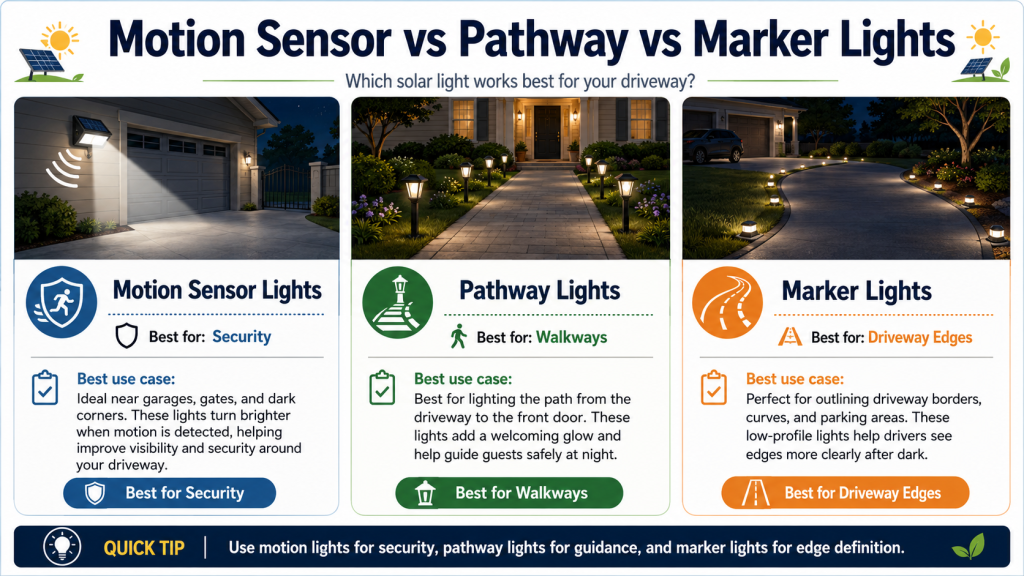 driveway solar powered lights