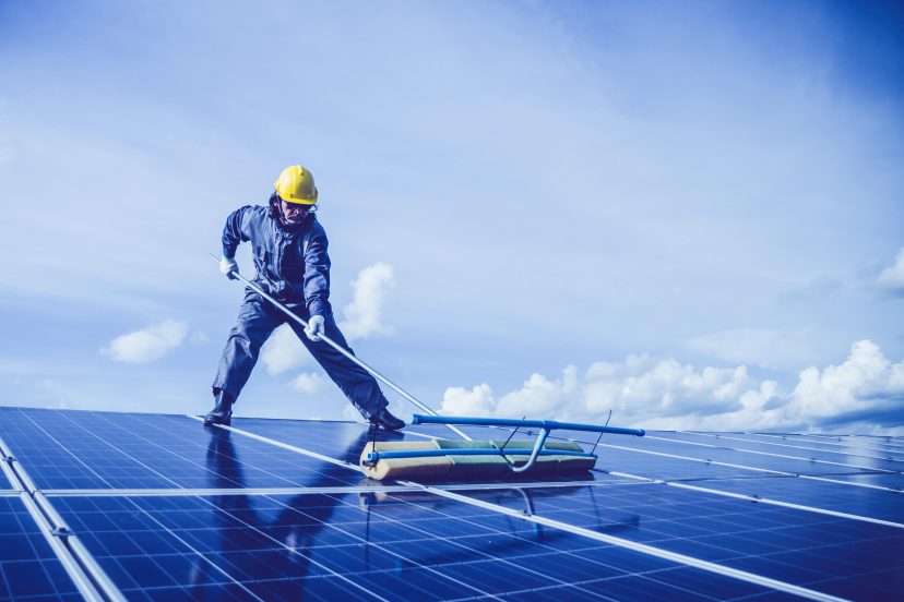 cleaning solar panels