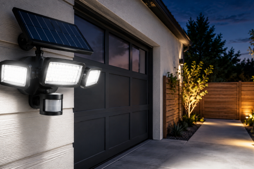 Solar motion floodlights