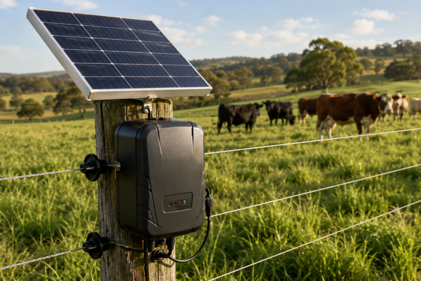 Solar electric-fence chargers